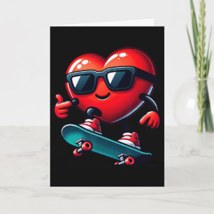 Tarjeta Corazón Skateboarding Skateboarder Día de San Vale