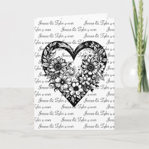 Tarjeta Corazón Tribal Negro Personalizado Día de San Vale