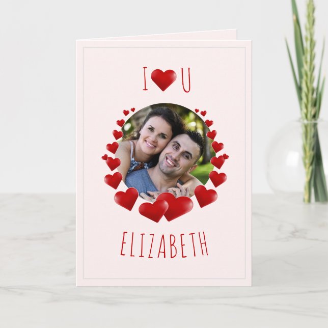Tarjeta Corazón U, Corazón Rojo | Saludos fotográficos per (Anverso)