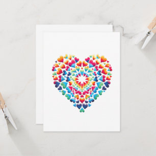 Tarjeta Corazón Vibrante Tie-Dye