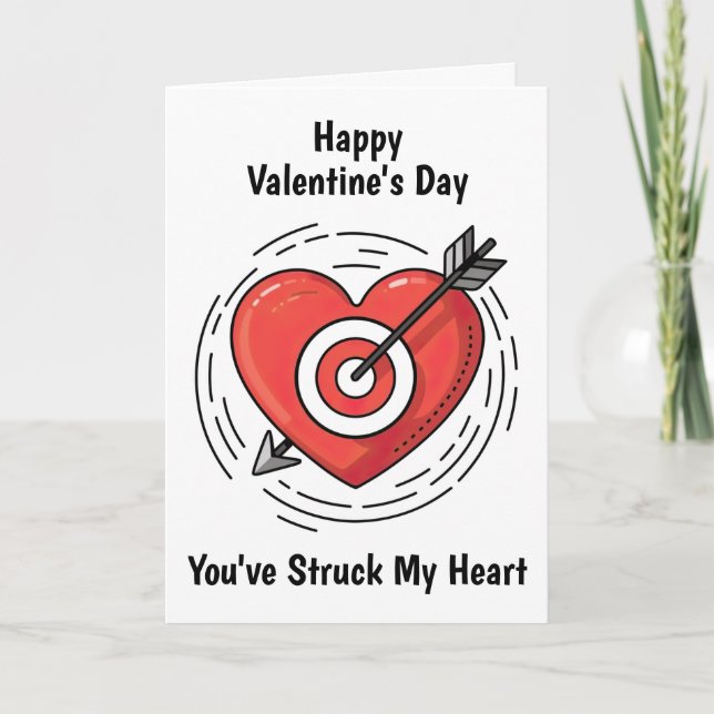 Tarjeta Corazón y Flecha Día de San Valentín (Anverso)