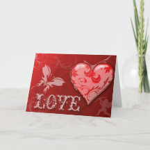 Corazón y texto antiguos de moda