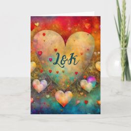 Tarjeta Corazones abstractos Día de San Valentín personali