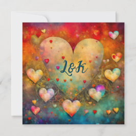 Tarjeta Corazones abstractos Día de San Valentín personali