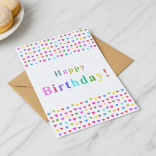 Tarjeta Corazones alegres de cumpleaños divertidos y color