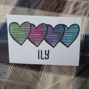 Tarjeta Corazones amantes lindos retro día de San Valentín