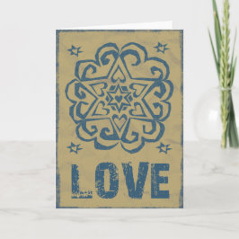 Tarjeta Corazones angustiados Estrellas Amor Mandala