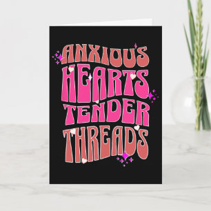 Tarjeta Corazones ansiosos hilos tiernos Mensaje de salud 