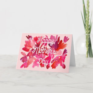 Tarjeta Corazones de acuarela Día de las Madres