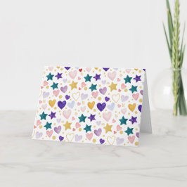 Tarjeta Corazones de Acuarela y Polvo de Estrellas