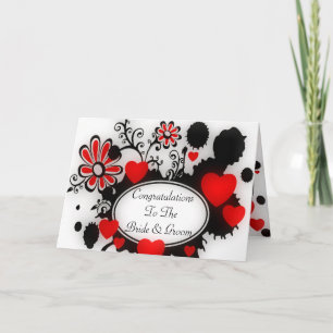 Tarjeta Corazones de amor Flores salpican al Boda blanco n