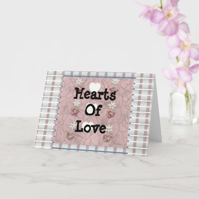 Tarjeta Corazones de amor tres (Orquídea)