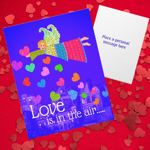 Tarjeta Corazones de ángel personalizados Amor en el Aire