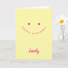 Tarjeta Corazones de Cara Sonriente Personalizados, Cumple