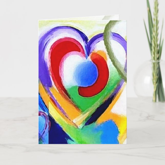 Tarjeta Corazones de color digital - Personalizar (Anverso)