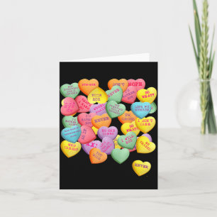 Tarjeta Corazones de Conversación de Caramelo Antiguo para