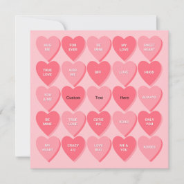 Tarjeta Corazones de conversaciones personalizadas