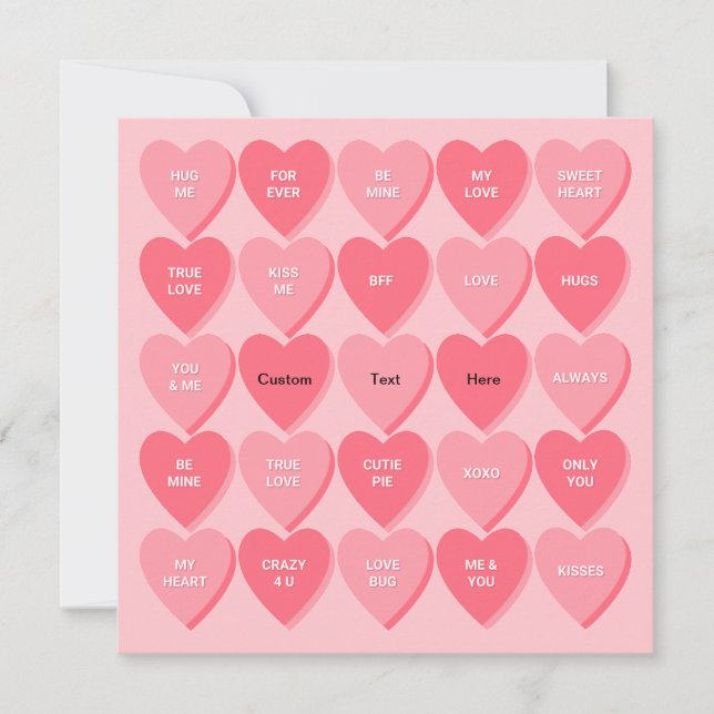 Tarjeta Corazones de conversaciones personalizadas (Anverso)