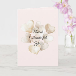 Tarjeta Corazones de crema sonrosada Amor coincidencia