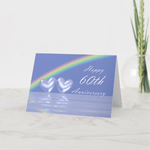 Tarjeta Corazones de Diamantes de 60 Aniversario