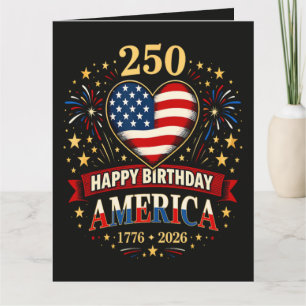 Tarjeta Corazones De EE. UU. 1776 2026 4 De Julio
