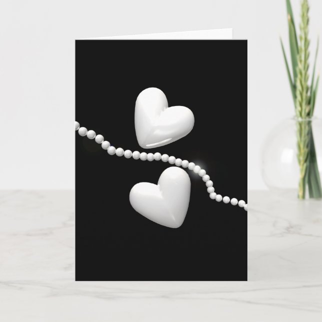 Tarjeta Corazones de la Perla en negro (Anverso)