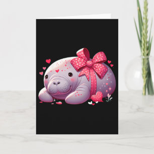 Tarjeta Corazones de manatí San Valentín Animal Mar Océano
