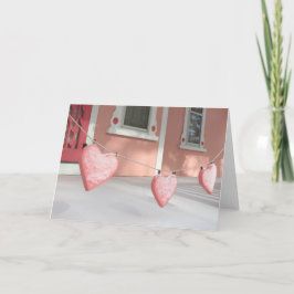 Tarjeta Corazones de pan de jengibre en nieve - Viñedo de 