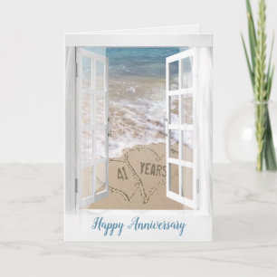 Tarjeta Corazones de playa de 41 años