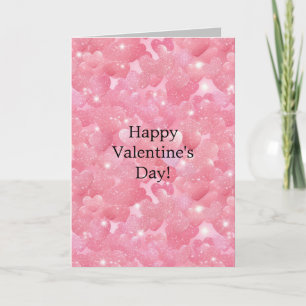 Tarjeta Corazones de Purpurina rosado Girly