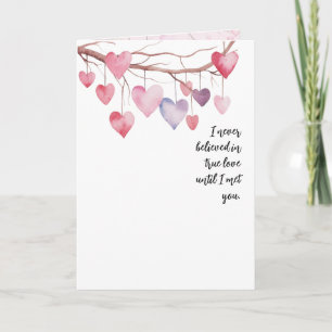 Tarjeta Corazones de San Valentín acuarela