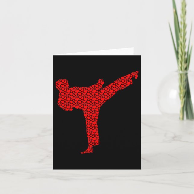 Tarjeta Corazones de San Valentín de Amantes de Karate Amo (Anverso)