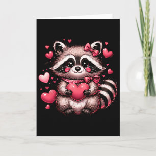 Tarjeta Corazones de San Valentín de Mapache