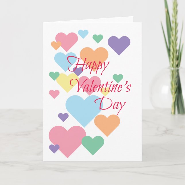 Tarjeta Corazones del Día de San Valentín (Anverso)