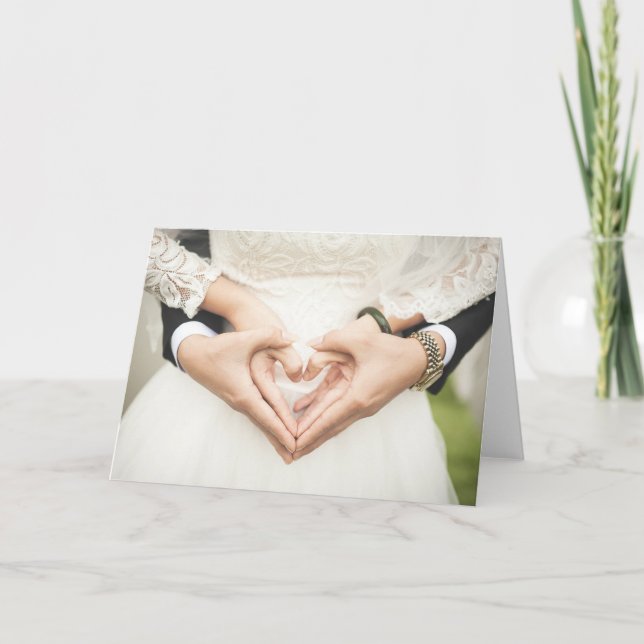 Tarjeta Corazones en Nuestras Manos Boda (Anverso)