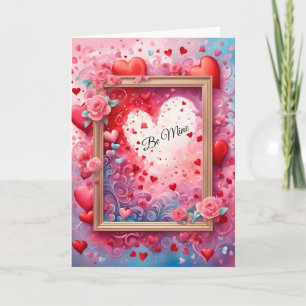 Tarjeta Corazones enmarcados San Valentín