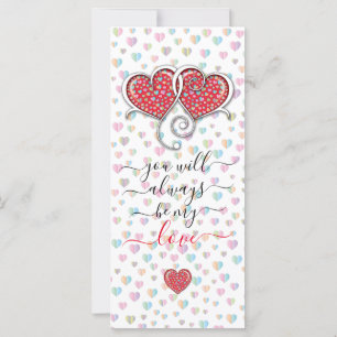 Tarjeta Corazones entrelazados personalizados elegante día