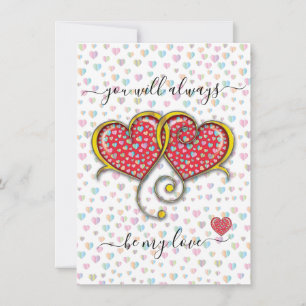 Tarjeta Corazones entrelazados personalizados elegante día