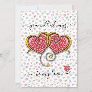 Tarjeta Corazones entrelazados personalizados elegantes dí