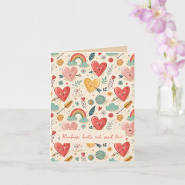 Tarjeta Corazones Felices - Patrón Caprichoso del Día de S