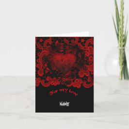 Tarjeta Corazones góticos de San Valentín