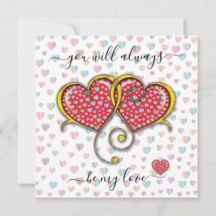 Tarjeta Corazones interbloqueados Personalizado elegante D