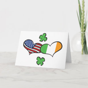 Tarjeta Corazones irlandeses estadounidenses