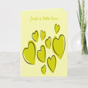 Tarjeta Corazones Lindos Dibujados a Mano Amarillo Intenso