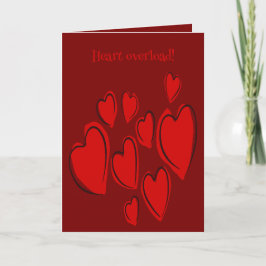 Tarjeta Corazones Lindos Dibujados a Mano Rojo Doodle Romá