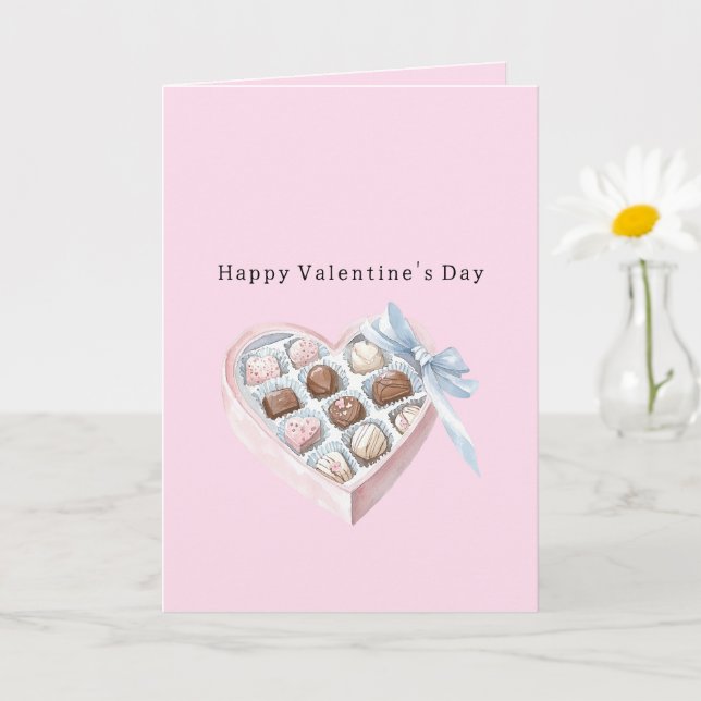 Tarjeta Corazones Marrones de Chocolate de Fresa Rosa (Planta pequeña)