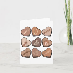 Tarjeta Corazones Mes de Historia Negra V día de San Valen