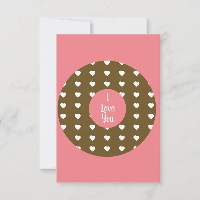 Tarjeta Corazones Modernos de San Valentín Donut Chocolate (Anverso)