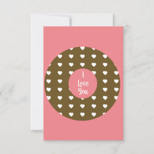 Tarjeta Corazones Modernos de San Valentín Donut Chocolate