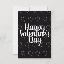 Tarjeta Corazones Modernos de San Valentín Garabatos Rosa 